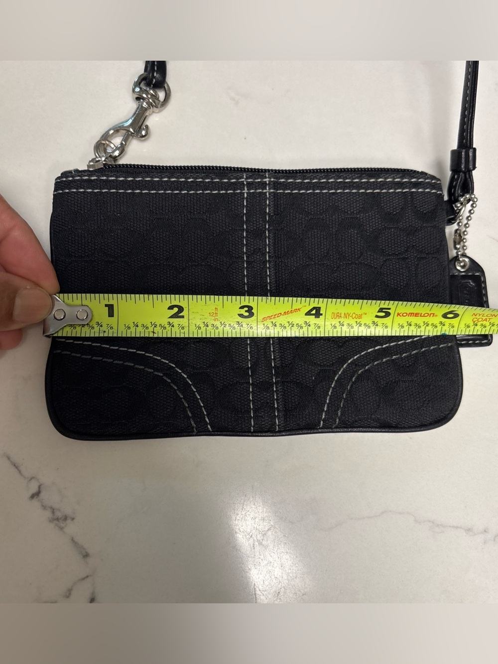 Coach Black Wristlet Clutch with Contrast Stitching - Picture 15 of 16